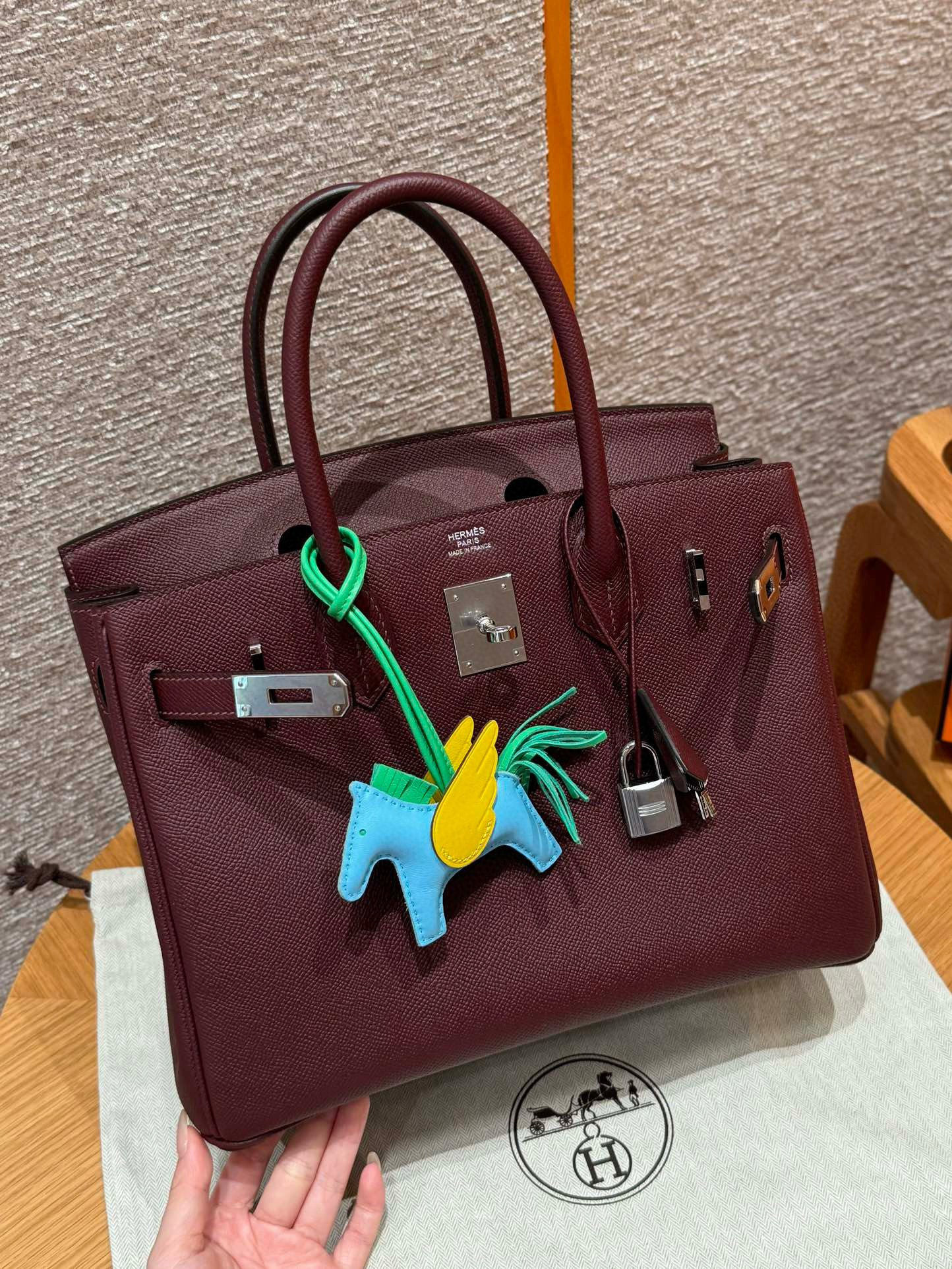 에르메스 Hermes Birkin 35cm Epsom 0G Rouge seller/silver