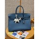 에르메스 Hermes Birkin 40cm Togo R2 Blue Agate/Silver