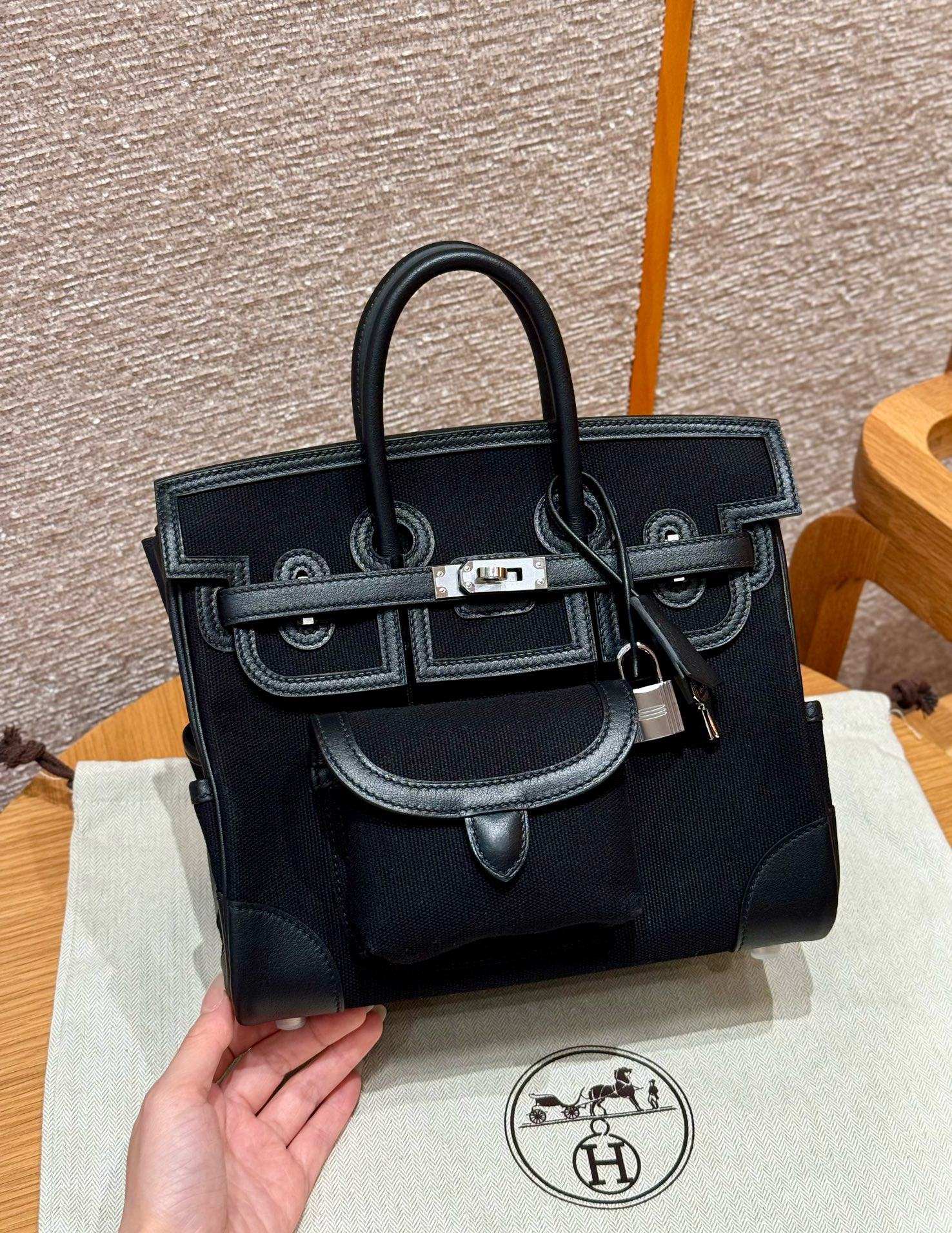 에르메스 Hermes Birkin Cargo 25cm Canvas and Swift 89 Noir/silver