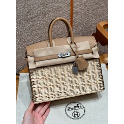 에르메스 Hermes Birkin Picnic 25cm Swift 0M Chai/silver