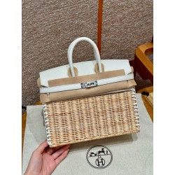 에르메스 Hermes Birkin Picnic 25cm Swift 01 Blanc/silver