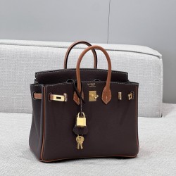 에르메스 Hermes Brikin 25cm Germany Leather 46 Ebene and 37 Gold/gold