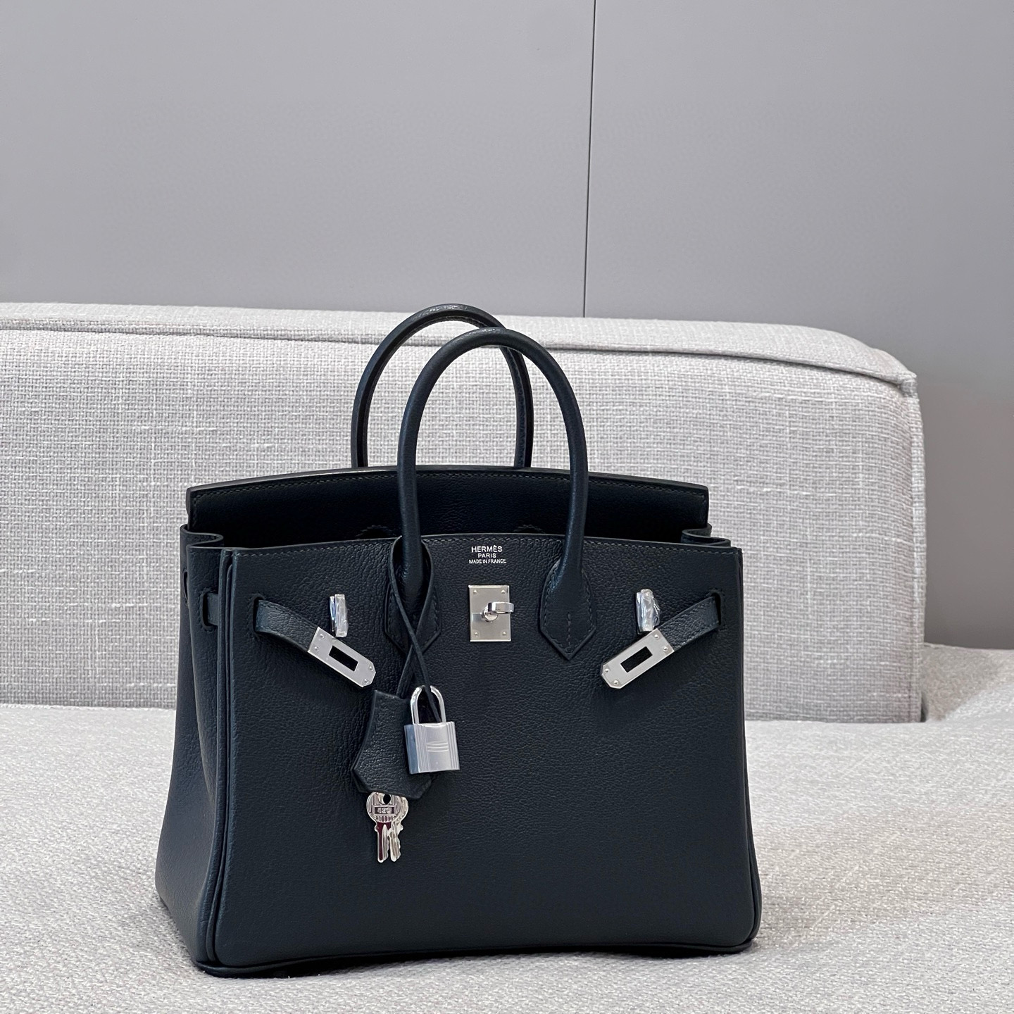 에르메스 Hermes Brikin 25cm Mysore 60 Vert cypres/silver