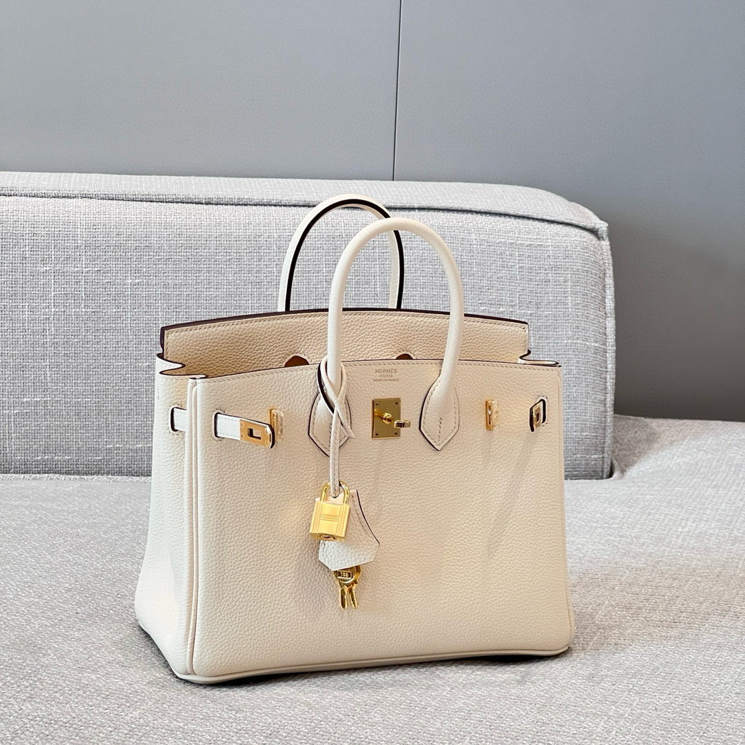 에르메스 Hermes Brikin 25cm Togo i2 Nata/gold