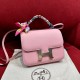 에르메스 Hermes Constance 19cm chèvre 3Q Rose sakure/silver