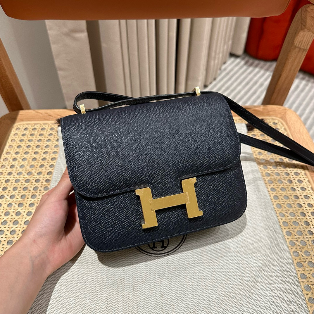 에르메스 Hermes Constance 19cm Epsom 2Z Blue nuit/gold