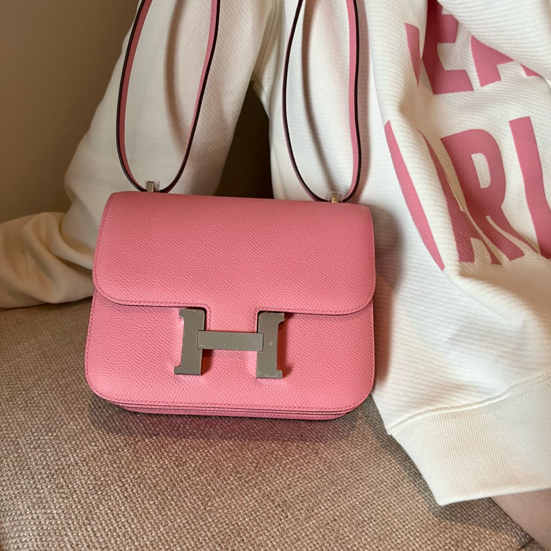 에르메스 Hermes Constance 19cm Epsom 5P Pink/silver