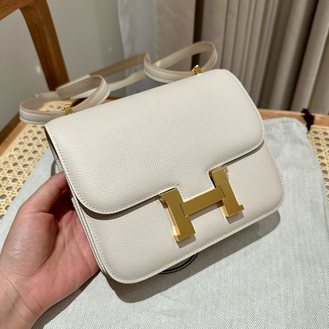 에르메스 Hermes Constance 19cm Epsom 10 Craie/gold