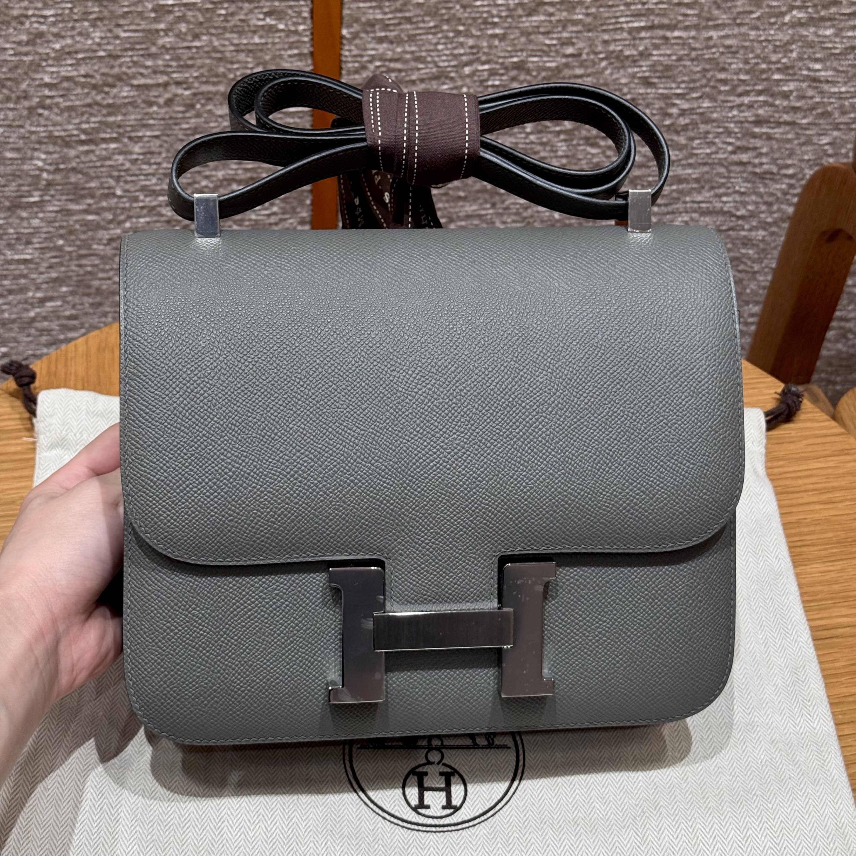 에르메스 Hermes Constance 24cm Epsom 0L Girs Meyer/silver