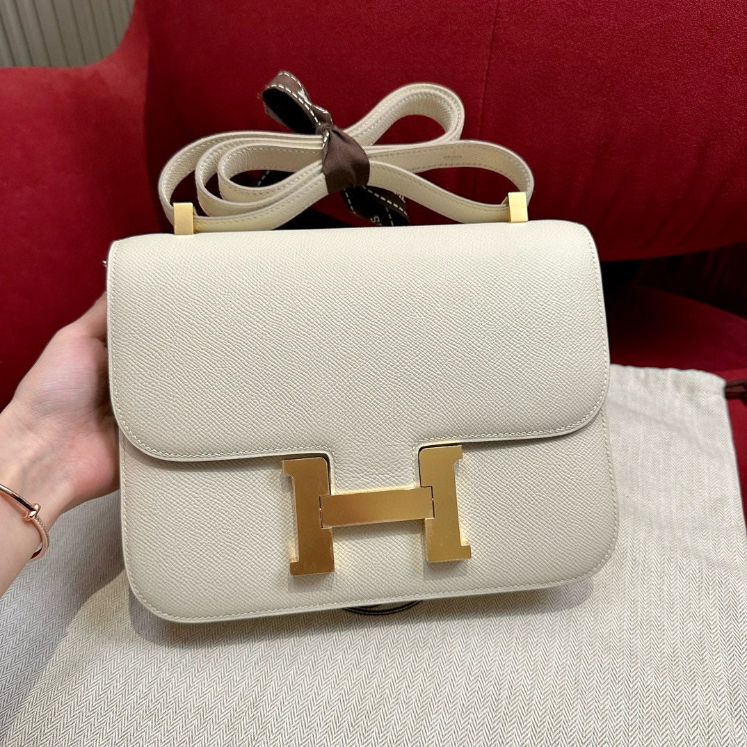 에르메스 Hermes Constance 24cm Epsom 10 Craie/gold