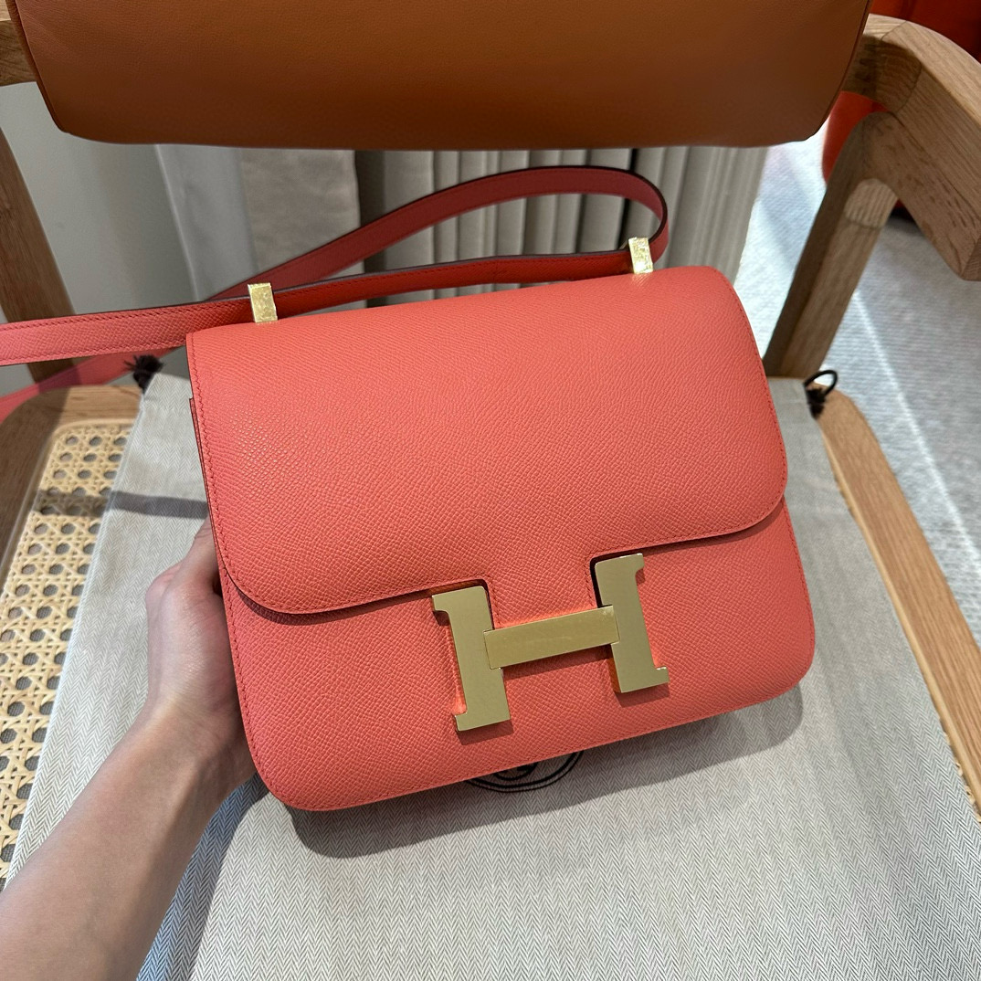 에르메스 Hermes Constance 24cm Epsom L5 Crevette/gold