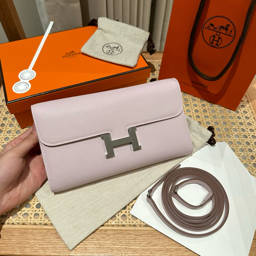 에르메스 Hermes Constance to go 20cm Epsom 09 Mauve Pale/silver