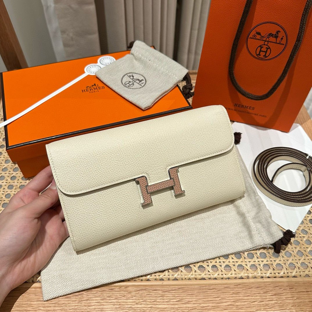 에르메스 Hermes Constance to go 20cm Epsom i2 Nata/Lizard silver size 20  3.5  12cm