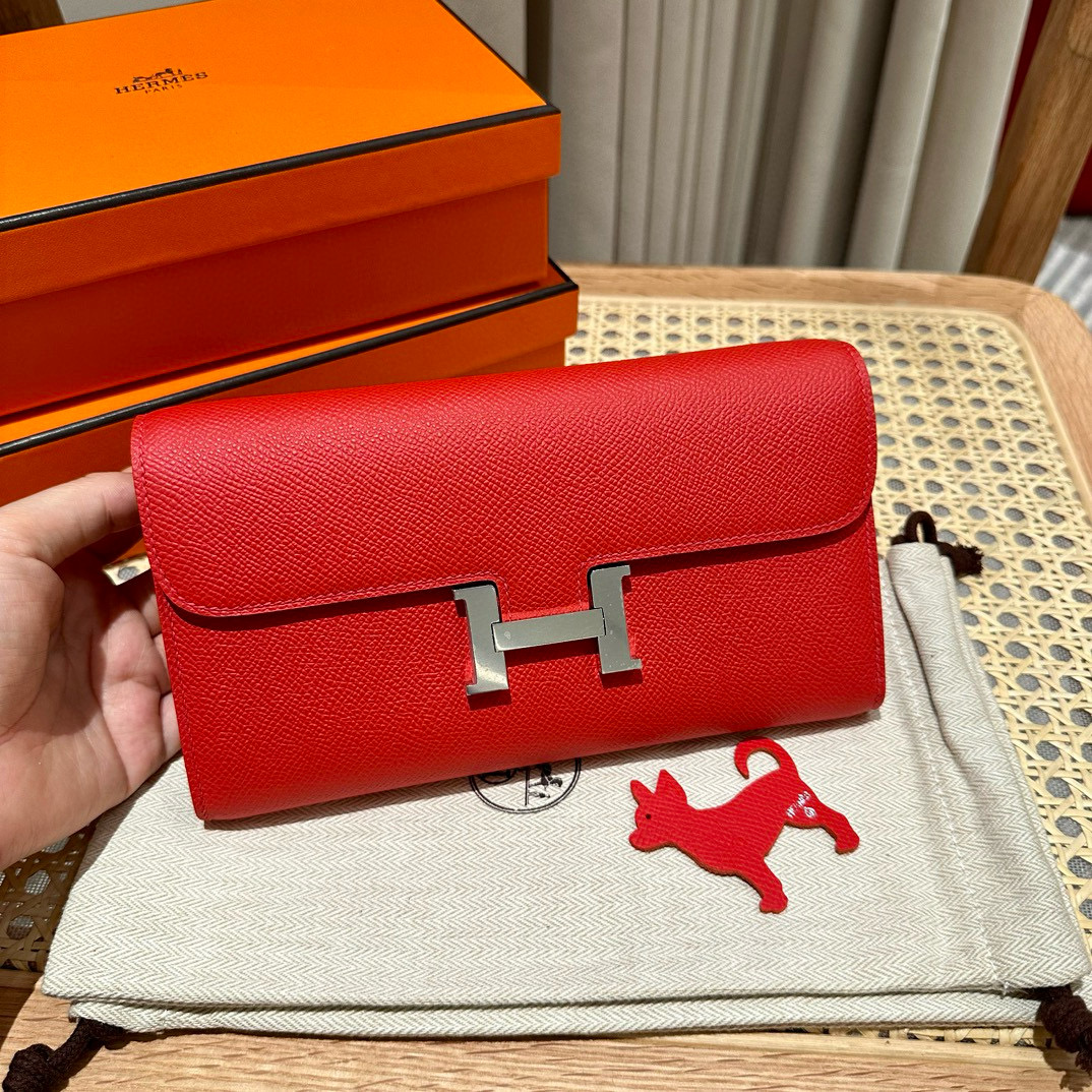 에르메스 Hermes Constance to go 20cm Epsom S5 Rouge Casaque/silver