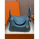 에르메스 Hermes Lindy 26cm Clemence 75 Blue Jean/gold