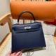 에르메스 Hermes Kelly 25cm Epsom 7K sapphire/silver