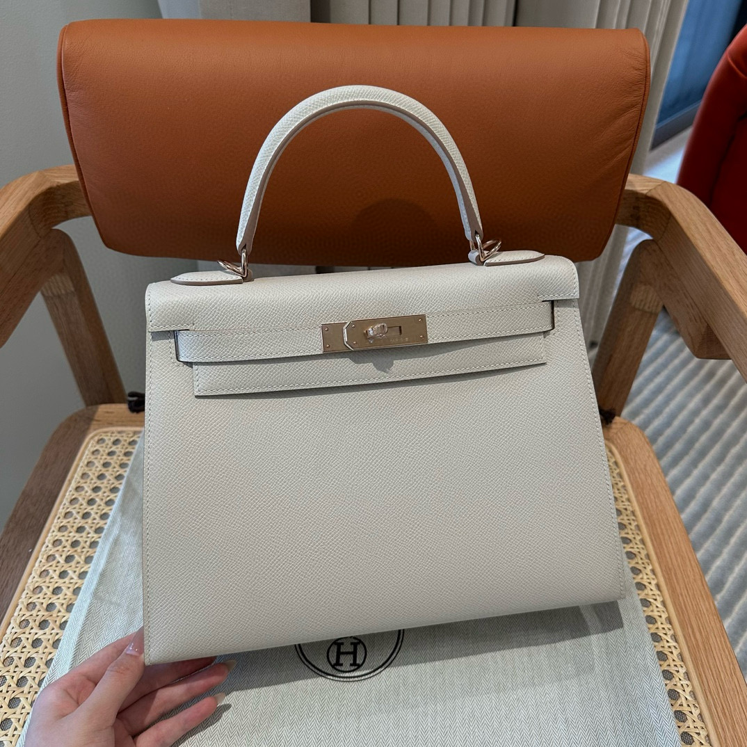 에르메스 Hermes Kelly 28cm Epsom 10 Craie/Rose gold
