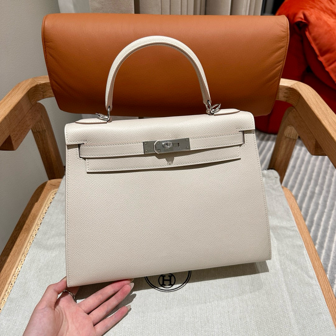 에르메스 Hermes Kelly 28cm Epsom 10 Craie/silver