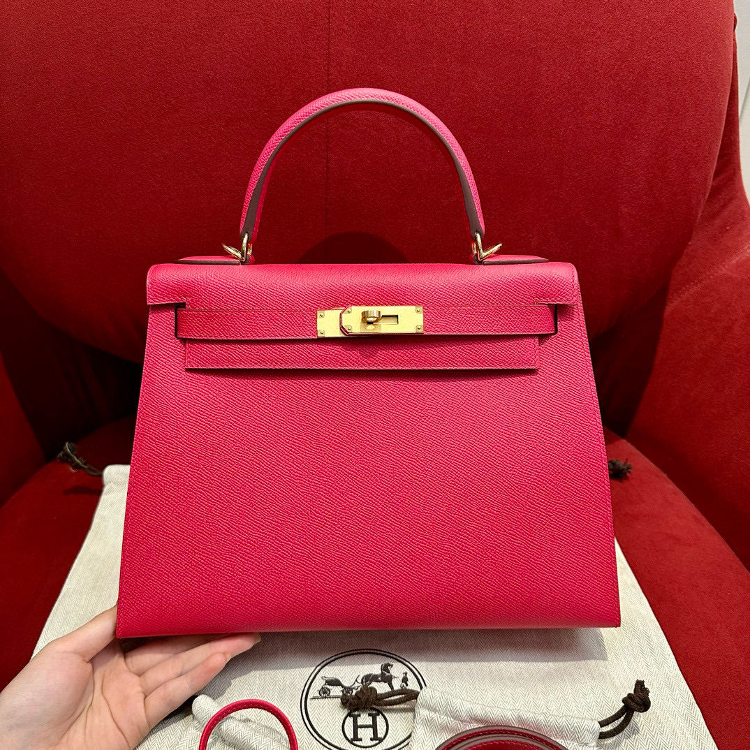 에르메스 Hermes Kelly 28cm Epsom i6 Rose extreme/gold