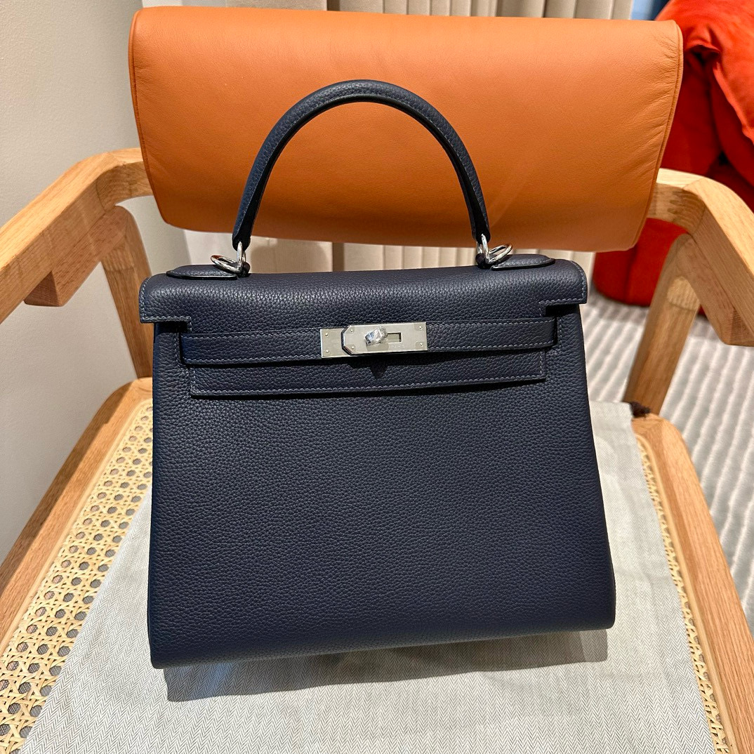 에르메스 Hermes Kelly 28cm Togo 2Z Blue nuit/silver