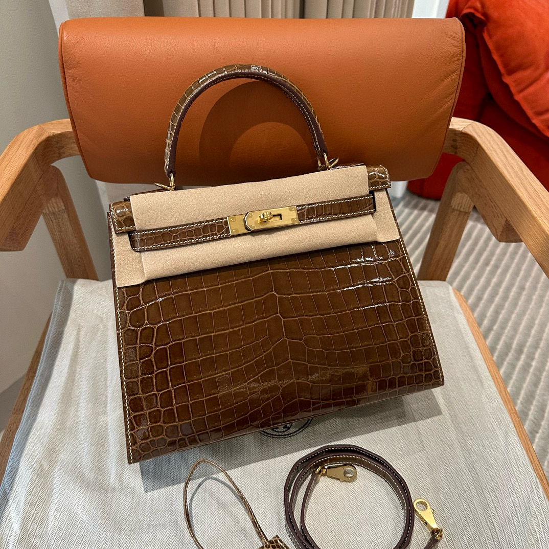 에르메스 Hermes Kelly 28cm Niloticus 17 Ficelli/gold