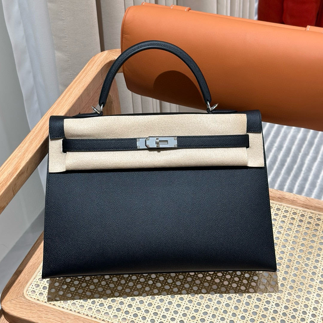 에르메스 Hermes Kelly 35cm Epsom 89 Noir/silver