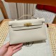 에르메스 Hermes Kelly Pochette 22cm Swift 8L Beton/gold