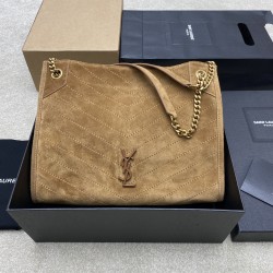 생로랑 Saint laurent/YSL 577999 Niki Medium Shopping Bag In Suede Barley