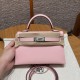 에르메스 Hermes Mini Kelly 19cm Epsom 3Q Rose Sakura/silver