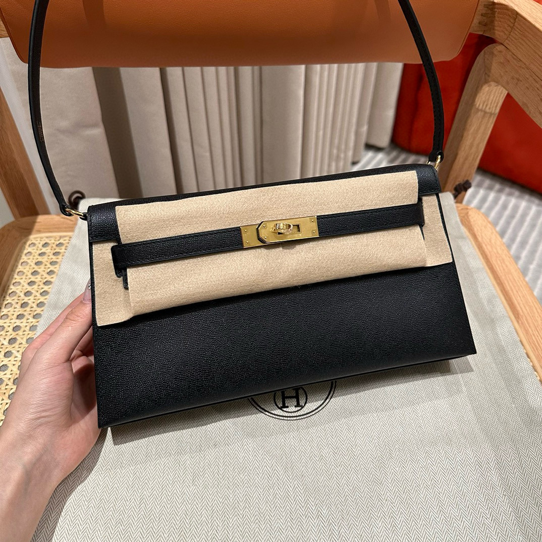 에르메스 Hermes Kelly elan 27cm Madame 89 Noir/gold