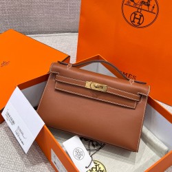 에르메스 Hermes Kelly Pochette Swift 37 Gold/gold