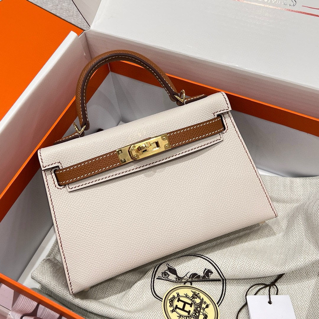 에르메스 Hermes Mini Kelly Epsom 37 Gold and 10 Craie/gold