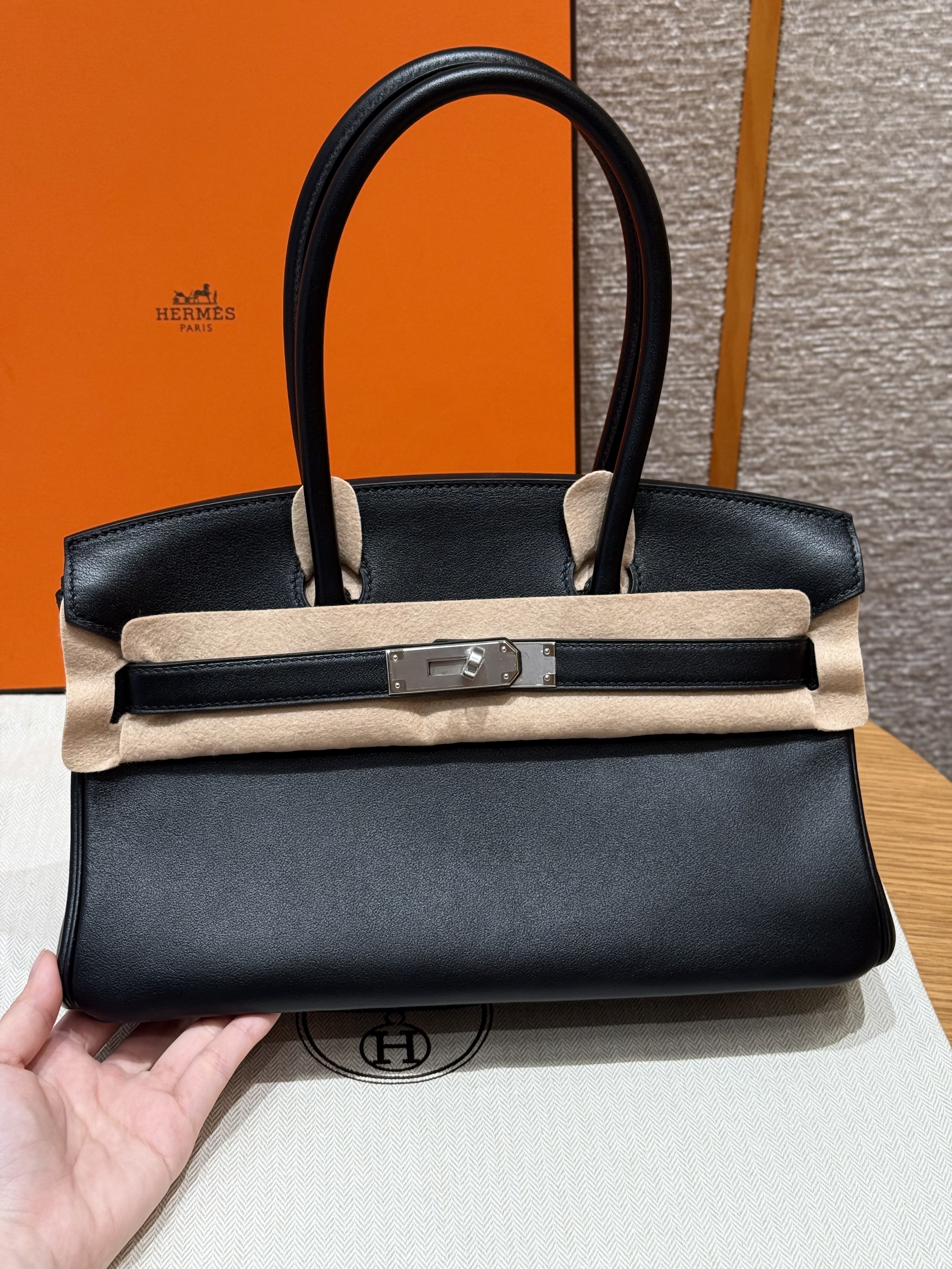 에르메스 Hermes Shoulder Birkin 30cm Swift 89 Noir/silver
