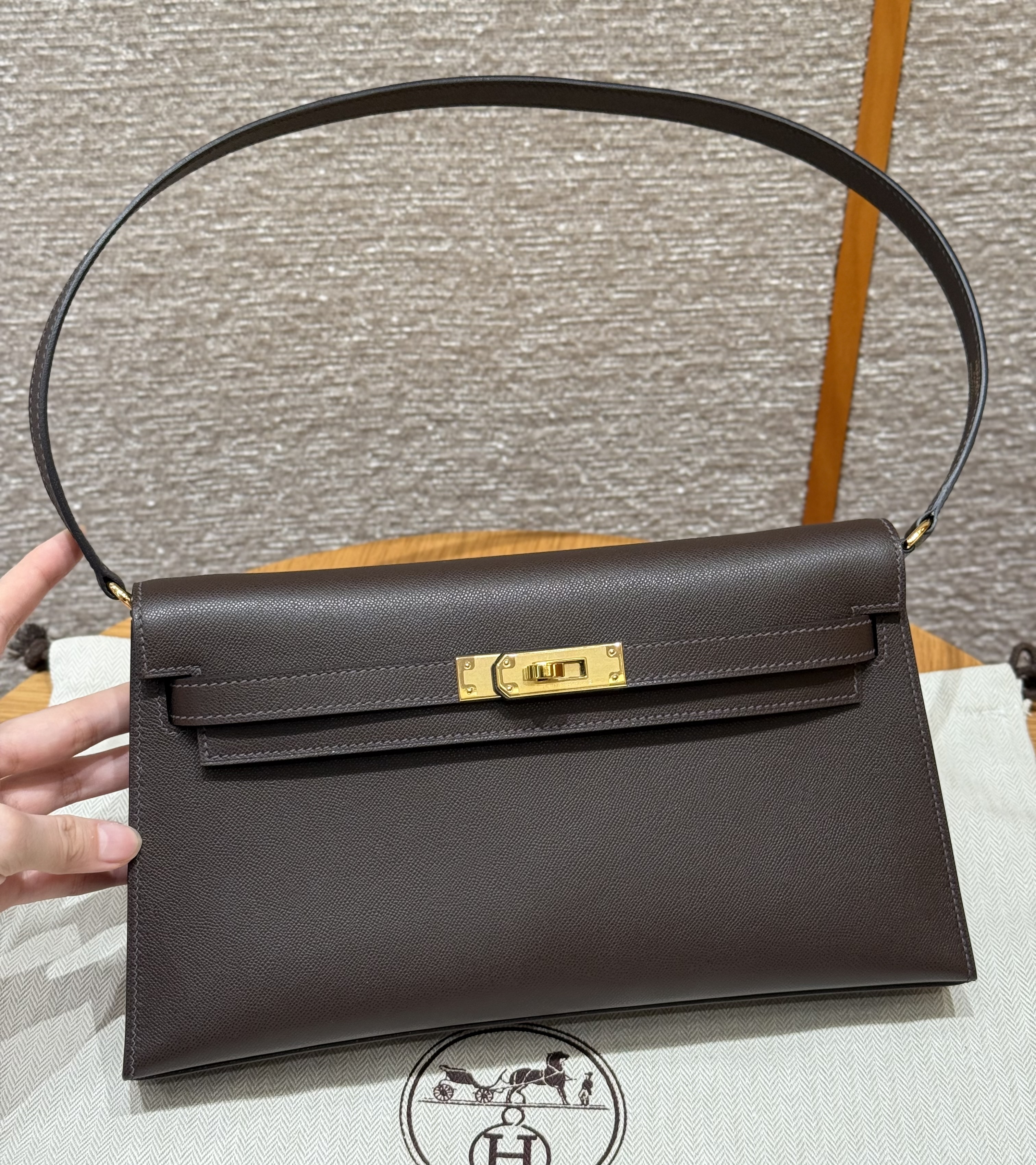 에르메스 Hermes Kelly elan 27cm Madame 47 chocolate/gold