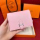에르메스 Hermes Bearn Compact wallet 12cm Chèvre 3Q Rose Sakura/silver