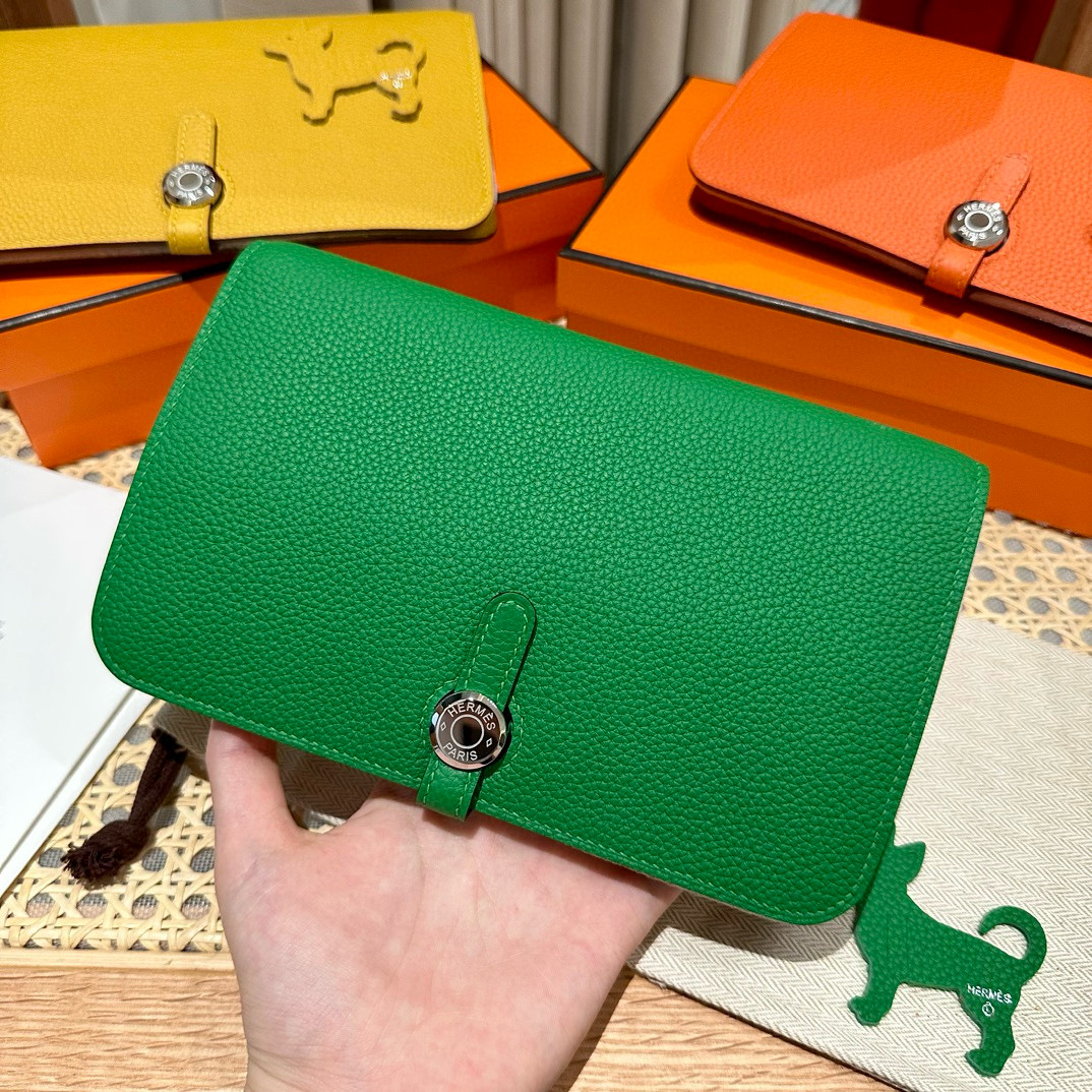 에르메스 Hermes Dogon 20cm Togo 1K Bambou/silver