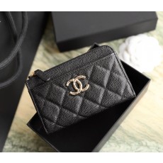 샤넬 Chanel Zipped Card Holder C-64 AP4490 8CM
