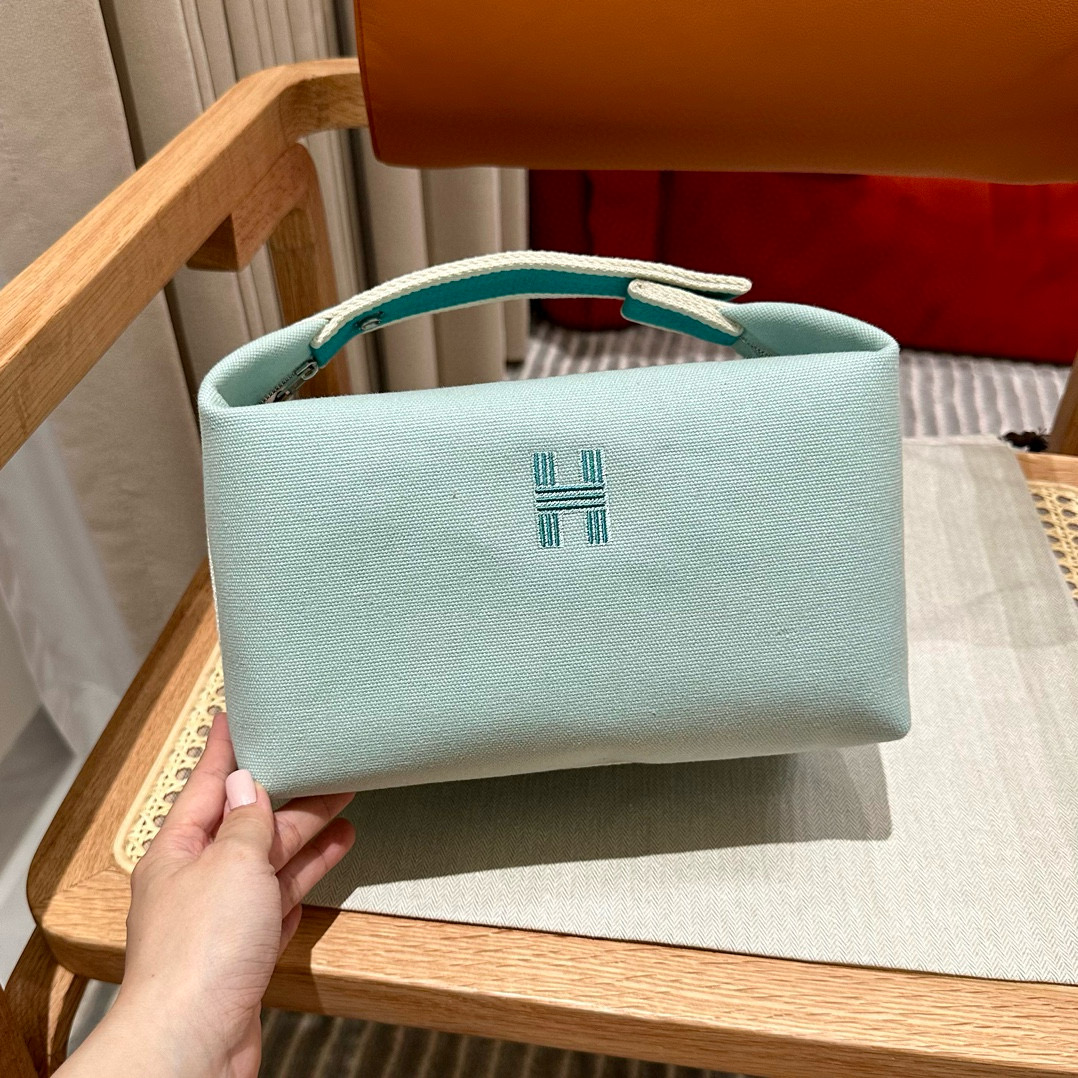 에르메스 Hermes Bride-a-Brac 25cm all- cotton Blue zephyr/silver