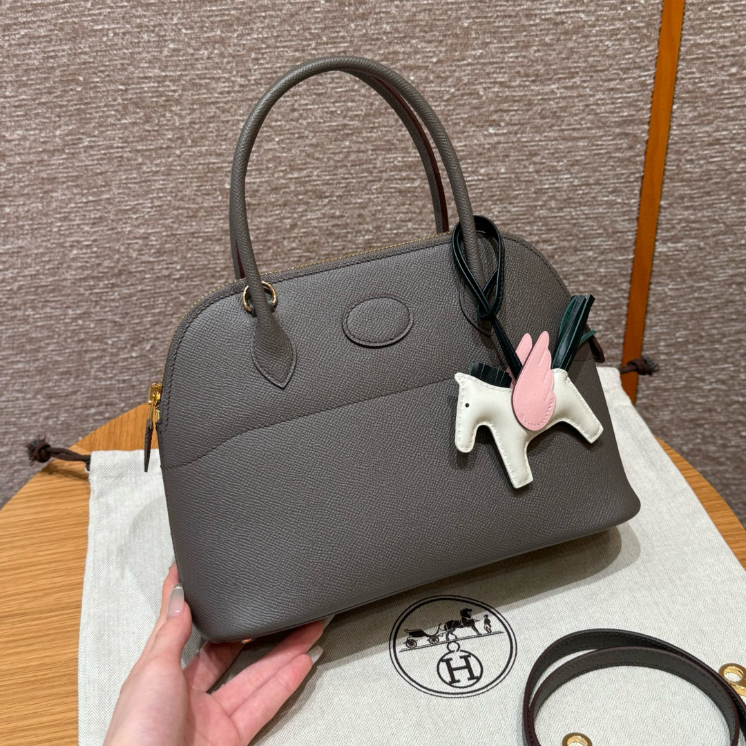 에르메스 Hermes Bolide 27cm Epsom 8F Gris Etain/gold