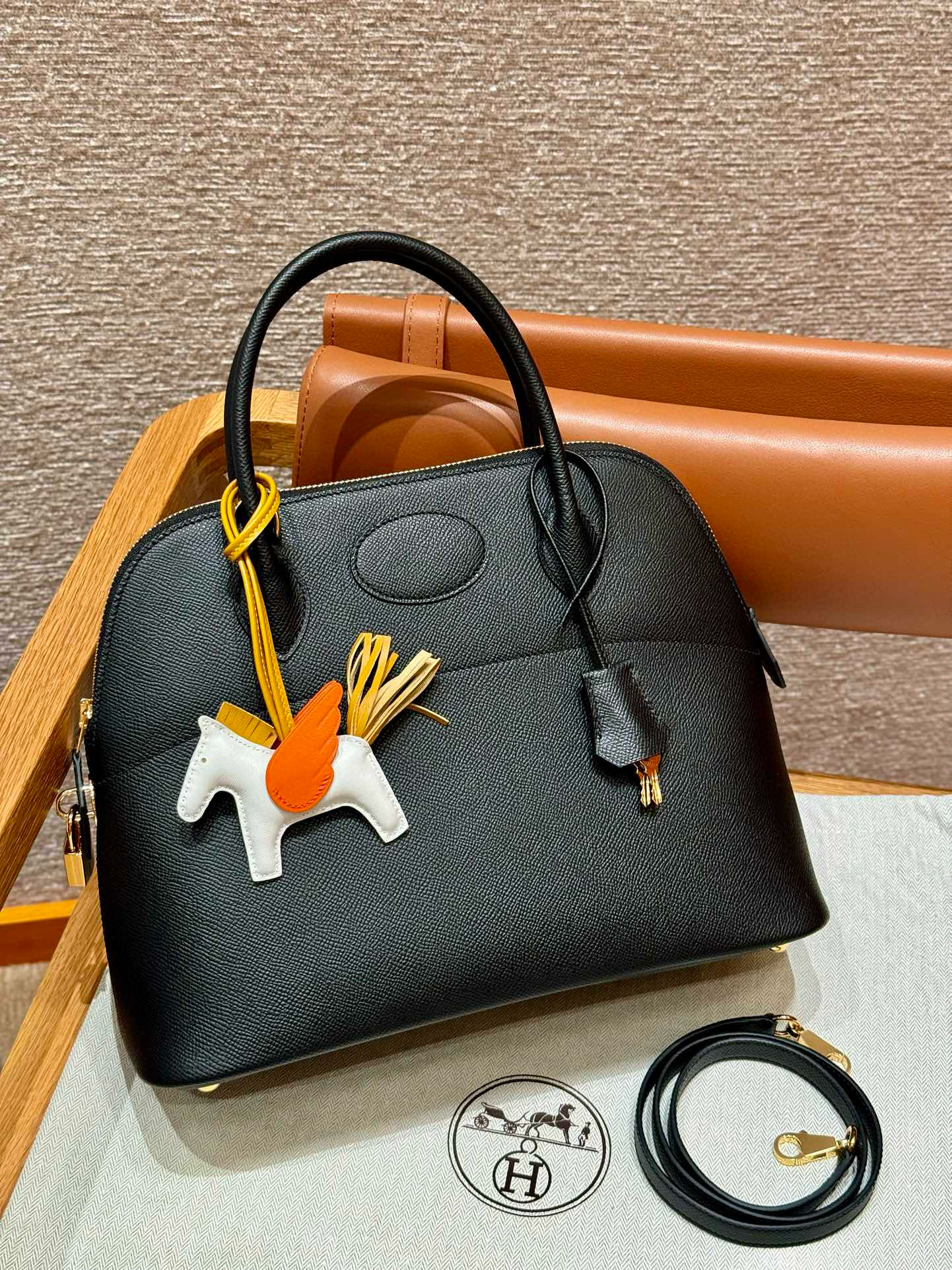 에르메스 Hermes Bolide 31cm Epsom 89 Noir/gold