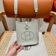 에르메스 Hermes Mini Evelyne 16cm clemence 0W Gris nee/gold