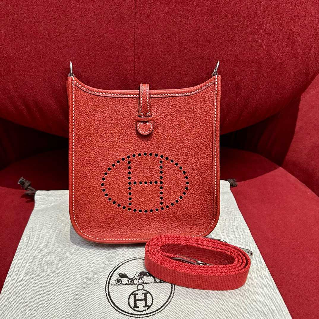 에르메스 Hermes Mini Evelyne 16cm clemence 4E/silver