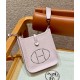 에르메스 Hermes Mini Evelyne 16cm clemence 09 Manve pale/silver