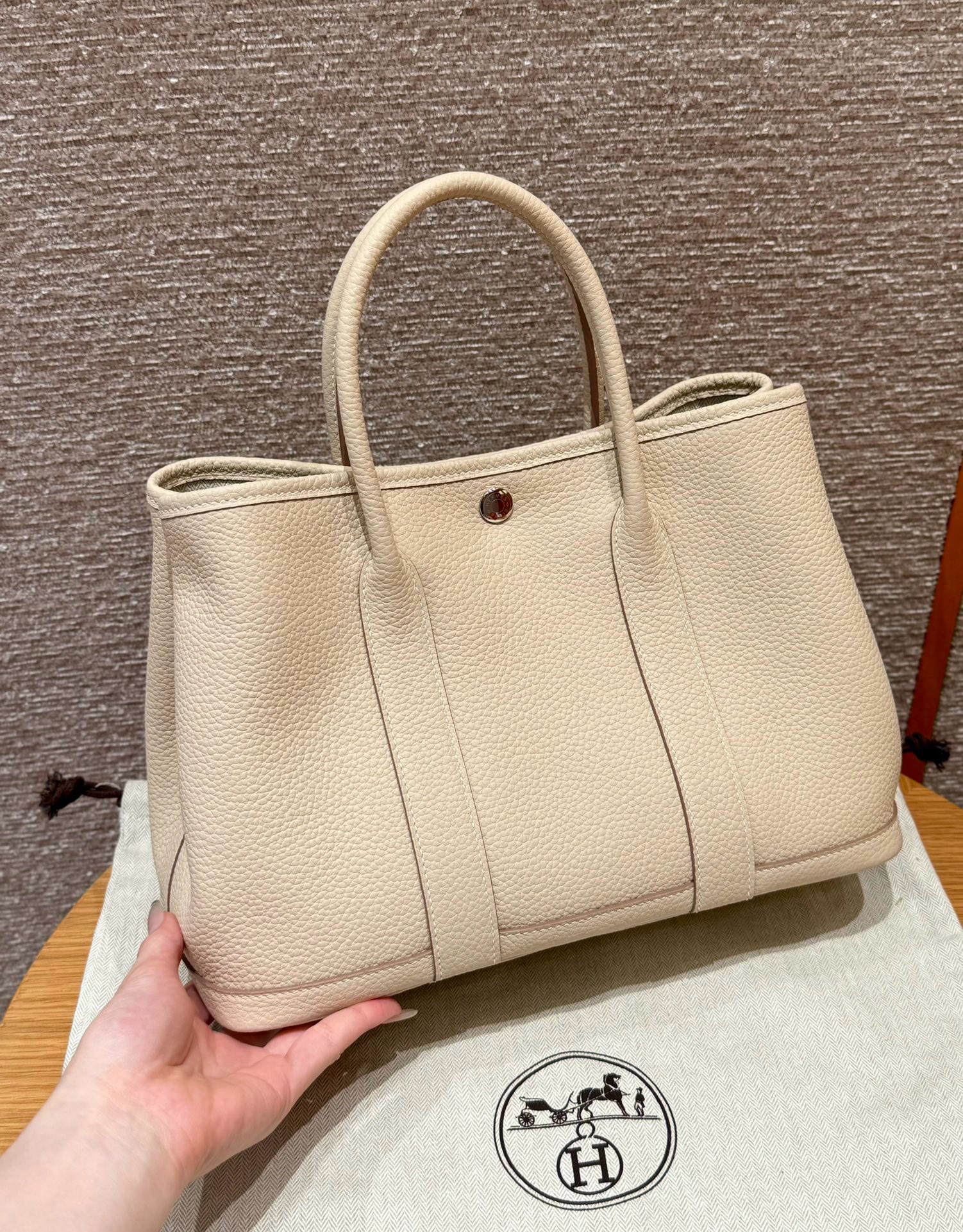 에르메스 Hermes Garden party 30cm vache country 10 Craie