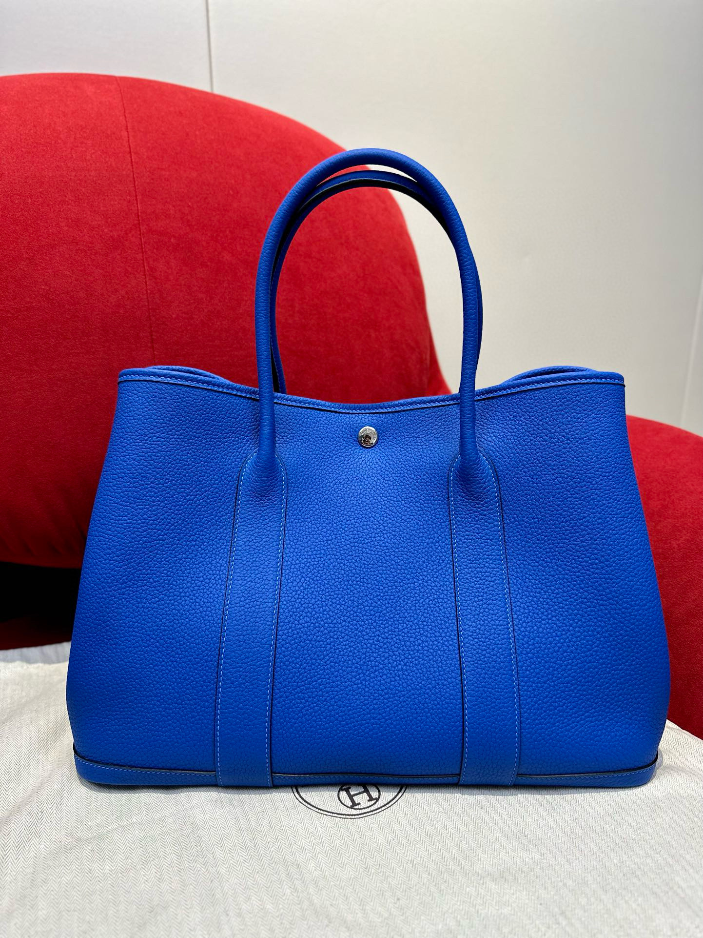 에르메스 Hermes Garden party 36cm Clemence 7E Blue brighton