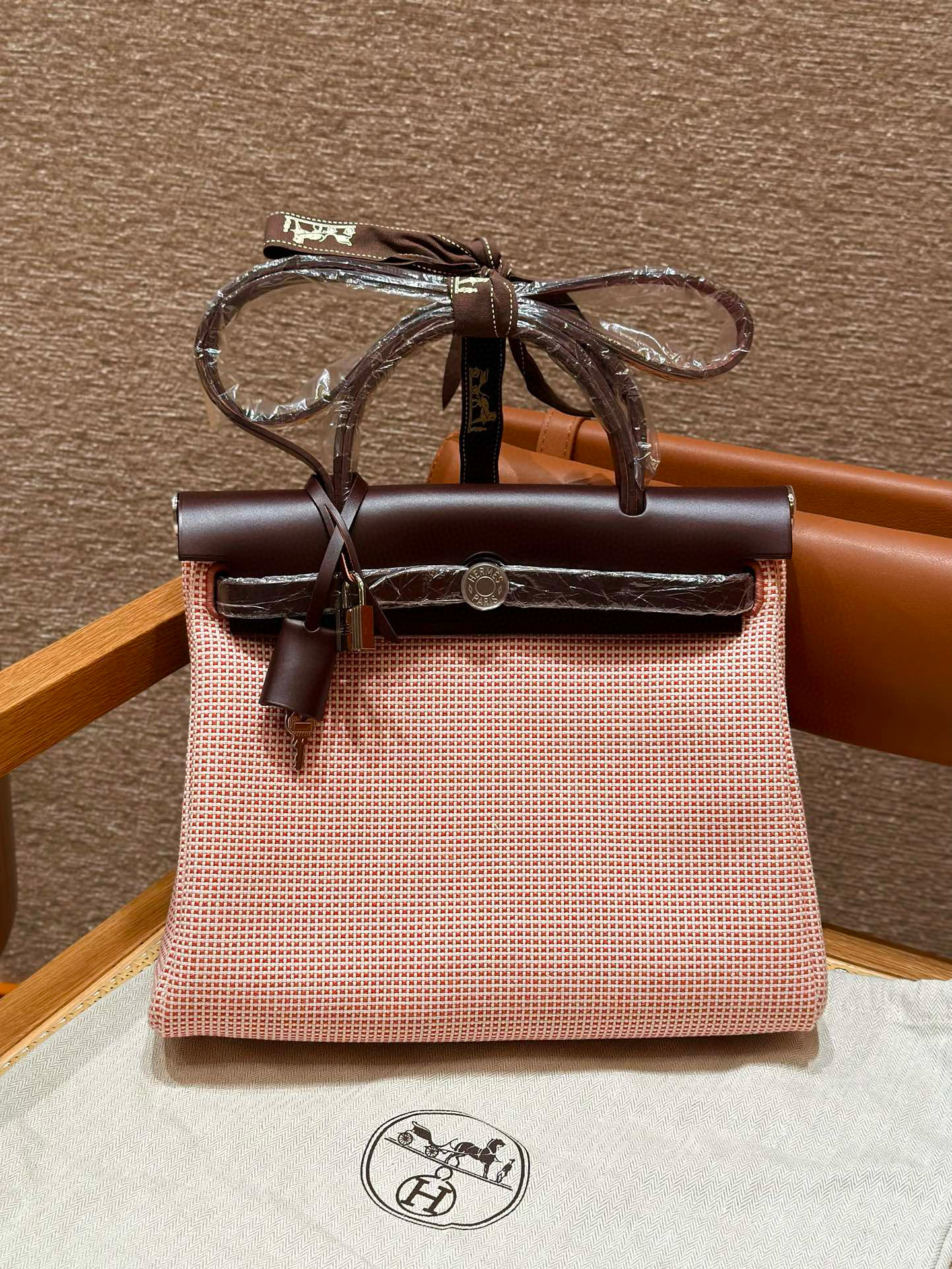 에르메스 Hermes Herbag 31cm canvas and cowhide