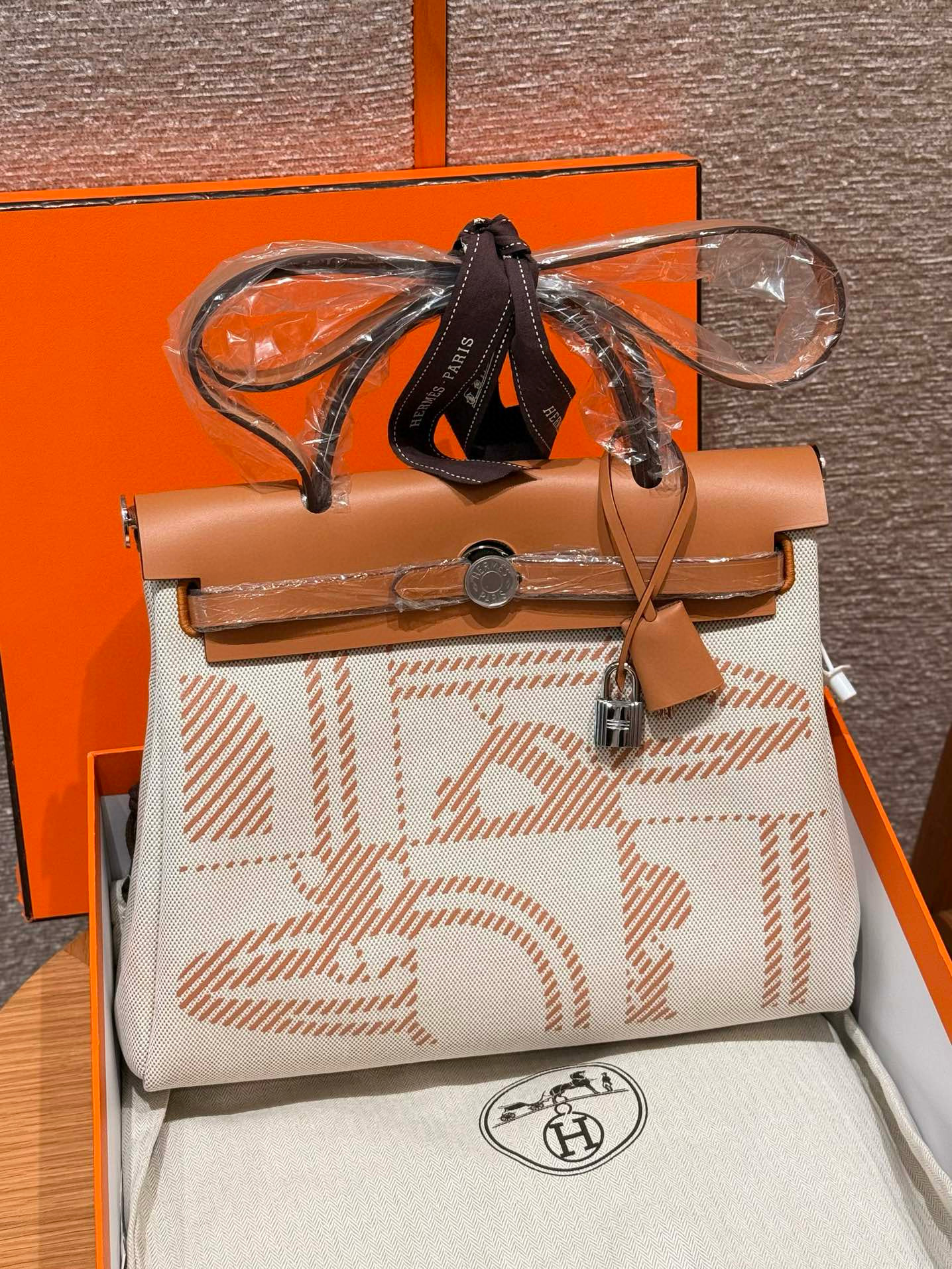에르메스 Hermes Herbag 31cm Brown/silver