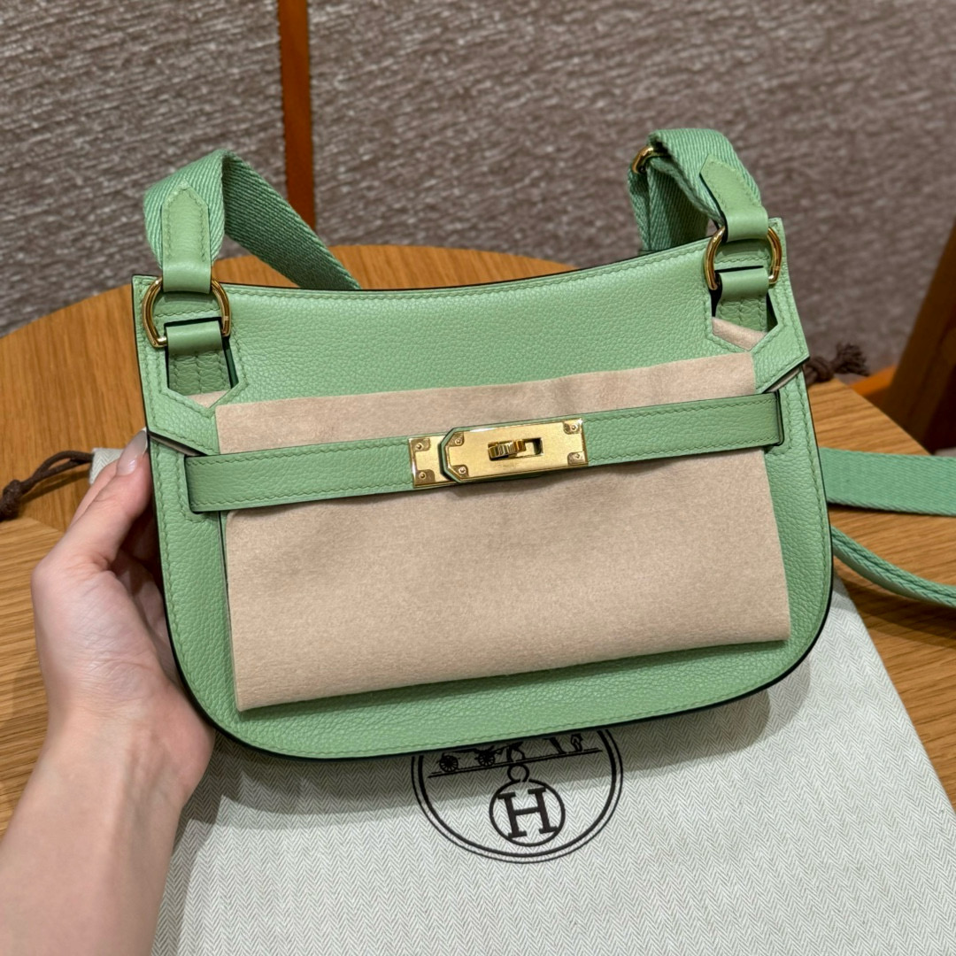 에르메스 Hermes Jypsiere mini 23cm evercolor 3i Vert Criquent/gold