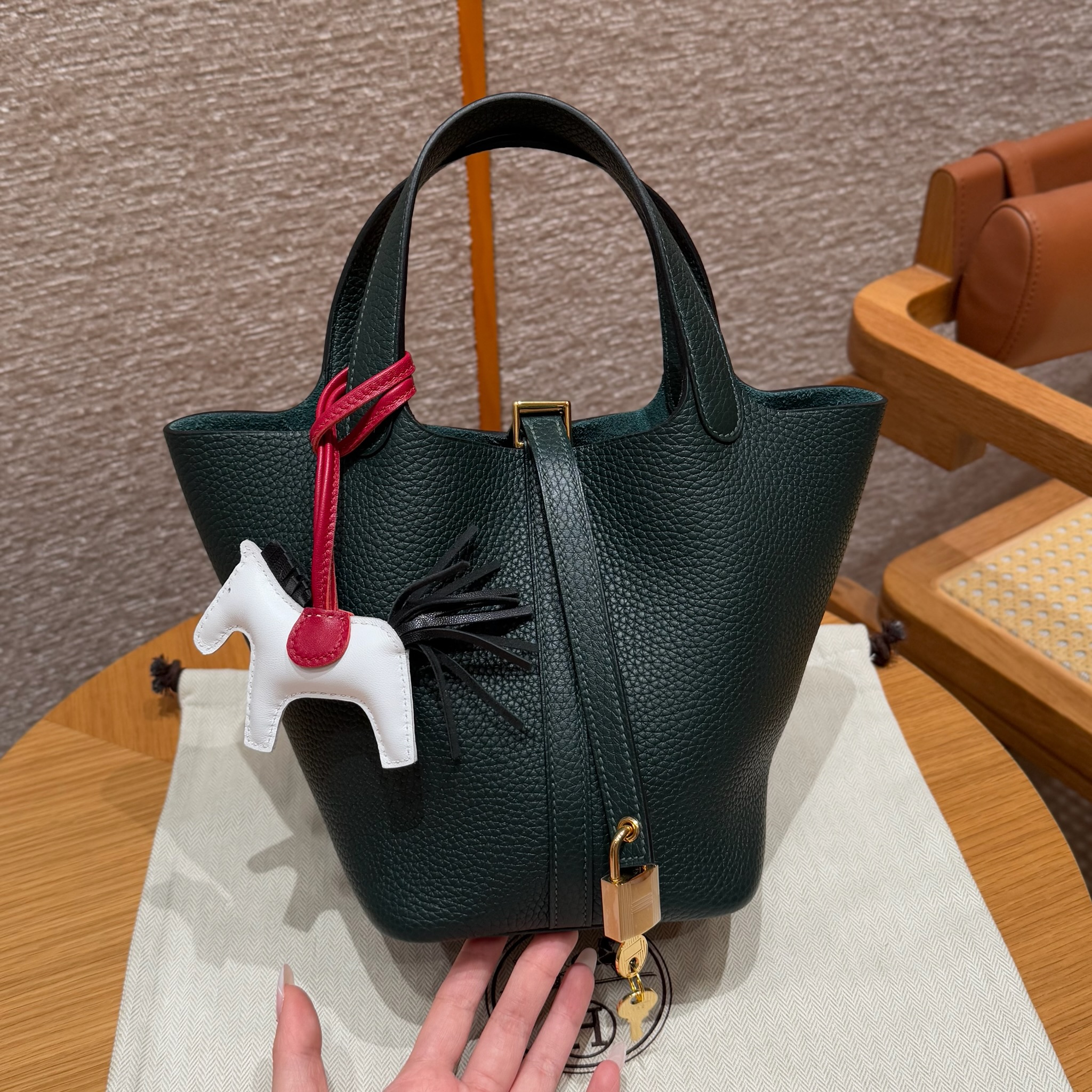 에르메스 Hermes Picotin lock 18cm clemence 67 Vert fonce/gold