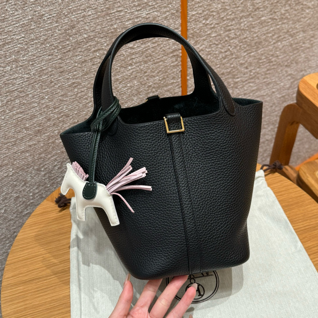 에르메스 Hermes Picotin lock 18cm clemence 89 Noir/gold